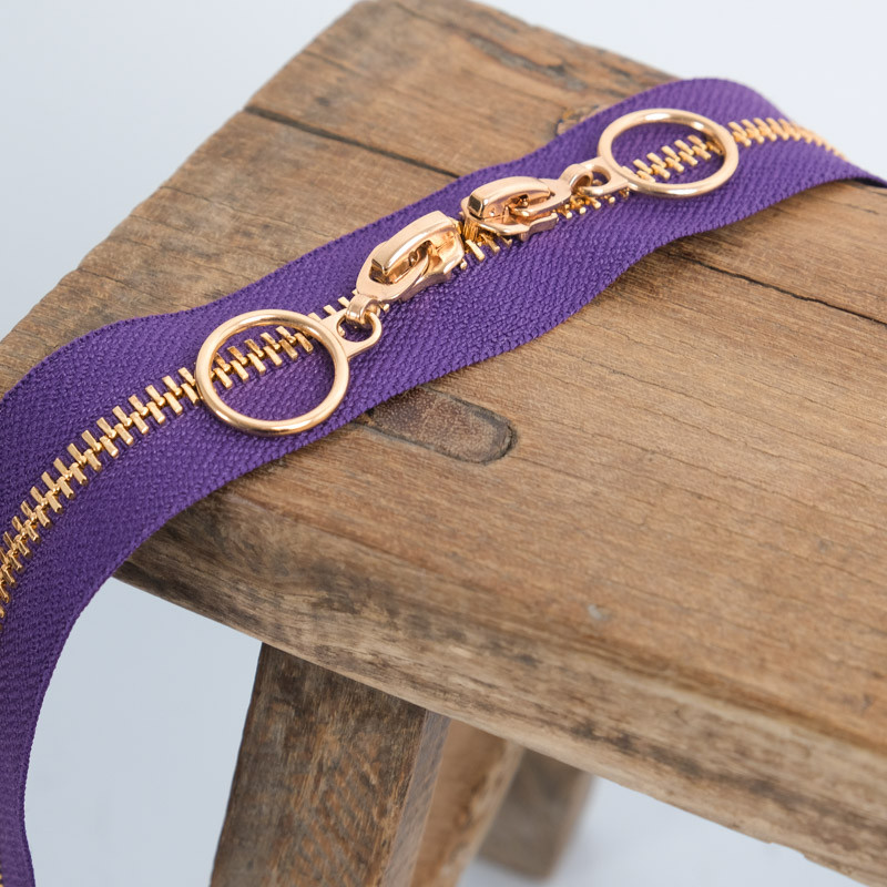 40cm Gold-Plated Circle Double-Slider Clasp - Maison Klem